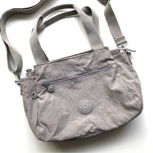 Kipling Elysia Satchel Crossbody Gray Silver Small Bag Purse